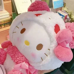 Kawaii Hello Kitty Cartoon Sanrio Kuromi My Melody Cinnamoroll Pillow Plush Toy Soft Stuffed Dolls for Kids Birthday Gift