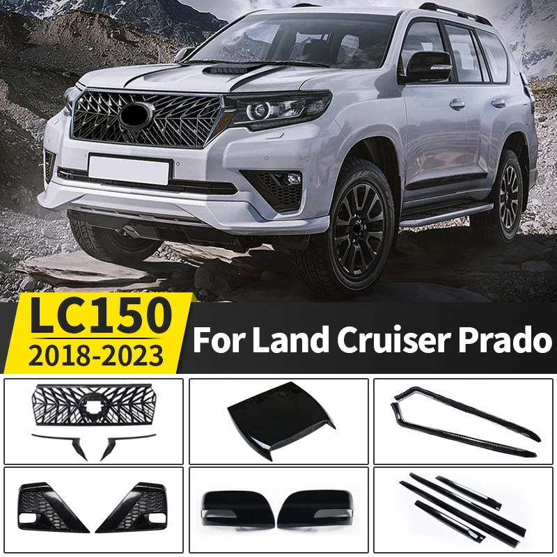 Black Warrior For Toyota Land Cruiser Prado 150 LC150 FJ150 2018-2022 2021 Exterior Decoration Accessories Body Kit Front Grill