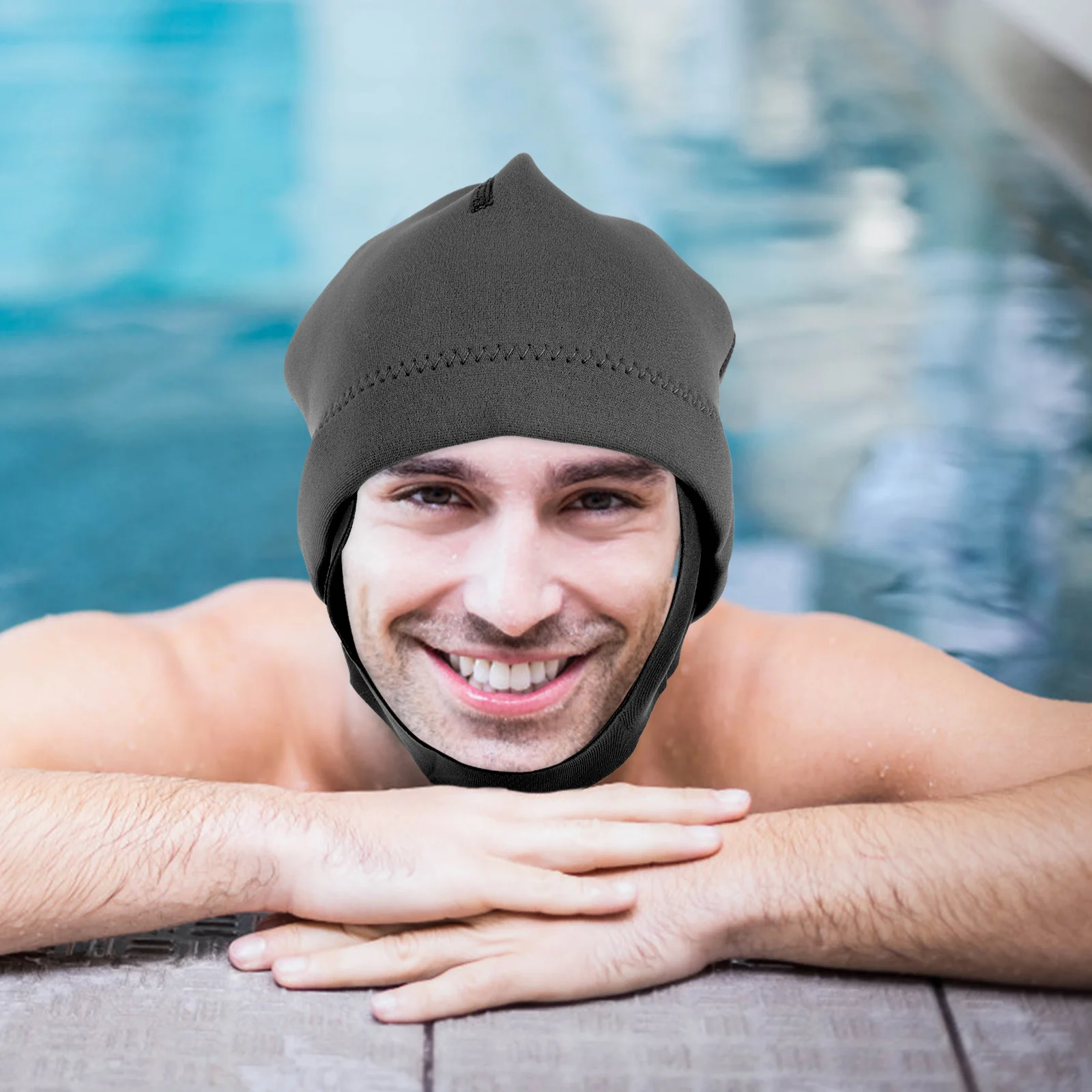 

Diving Hood Swimming Cap Snorkeling Hood Surfing Cap Chin Strap Flexible Thermal Scuba Gear for Men Diving Hoods