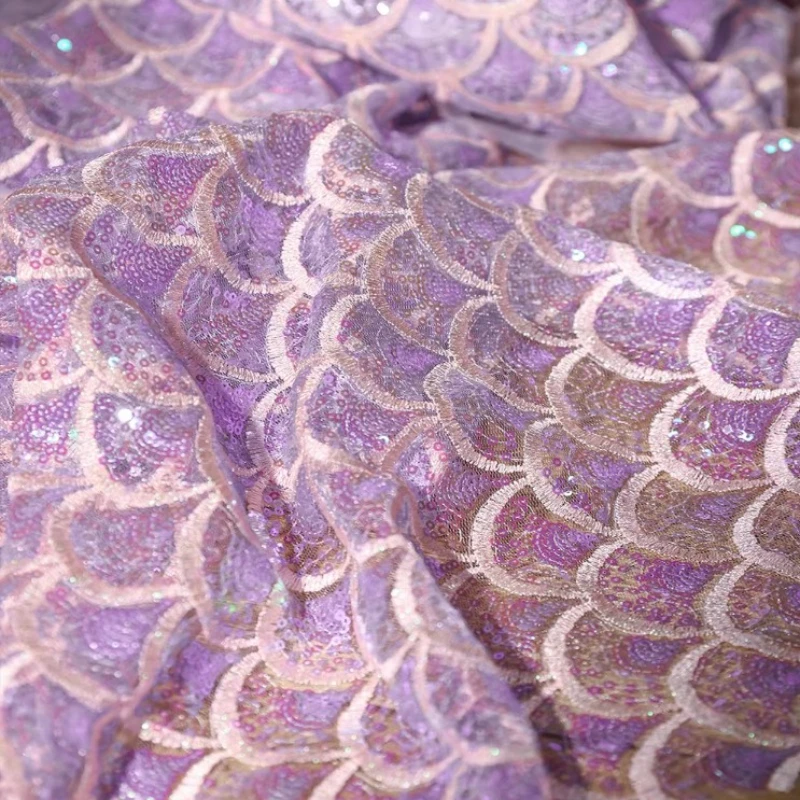 

Русалка весы вышивка бисером красочная лазерная вышивка сетка марля мечтательная юбка из бисера DIY сумка производительность одежда ткань