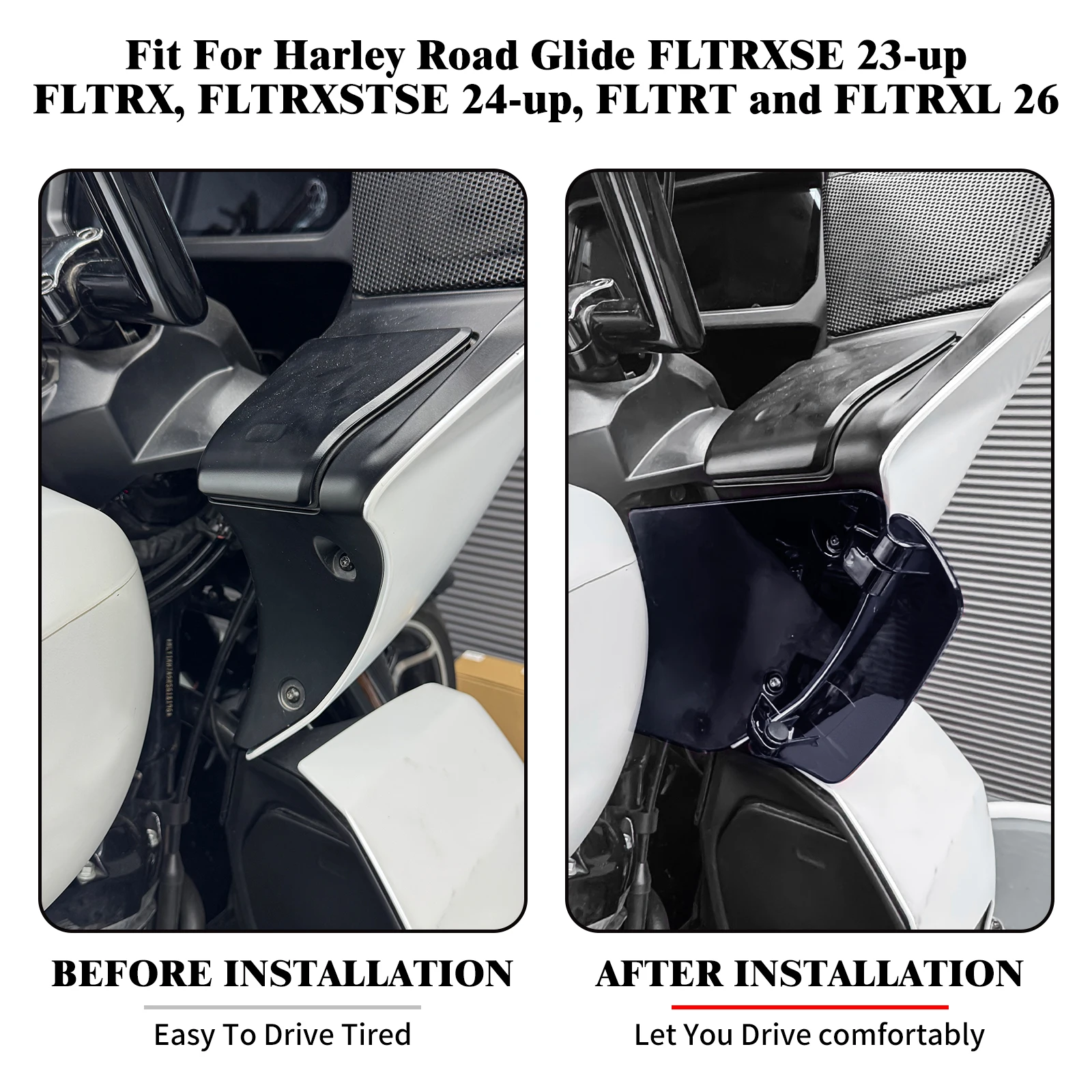MACTIONS Colored Adjustable Side Wing Motorcycle Upper Air Deflector Fairing For Harley Touring Road Glide Special 23-2026 FLTRT