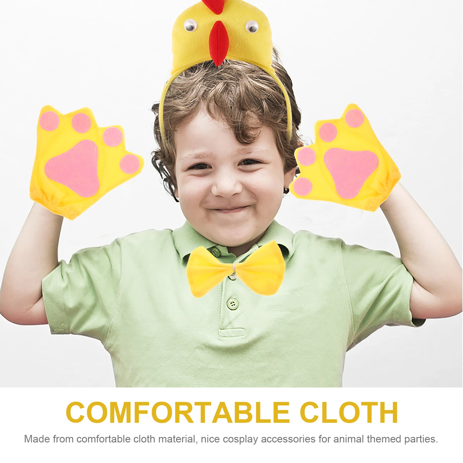 

3 Piece Chick Costume Kids Prop Lightweight Comfortable Party Accessories Photo Props Animal Cosplay Headb
