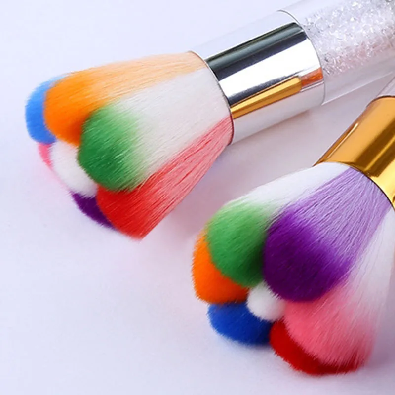 1 قطعة زهرة مسحوق فرشاة أحمر الخدود كونتور ماكياج فرش الوجه الغبار تنظيف فرشاة مستحضرات التجميل أداة قوس قزح الشعر لون عشوائي #6