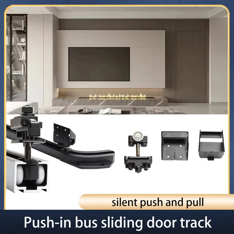 Internal Push Bus Sliding Door Track Invisible Flat Door Crane Slide Rail Background Wall Sliding Sliding Hidden Door Guide Rail