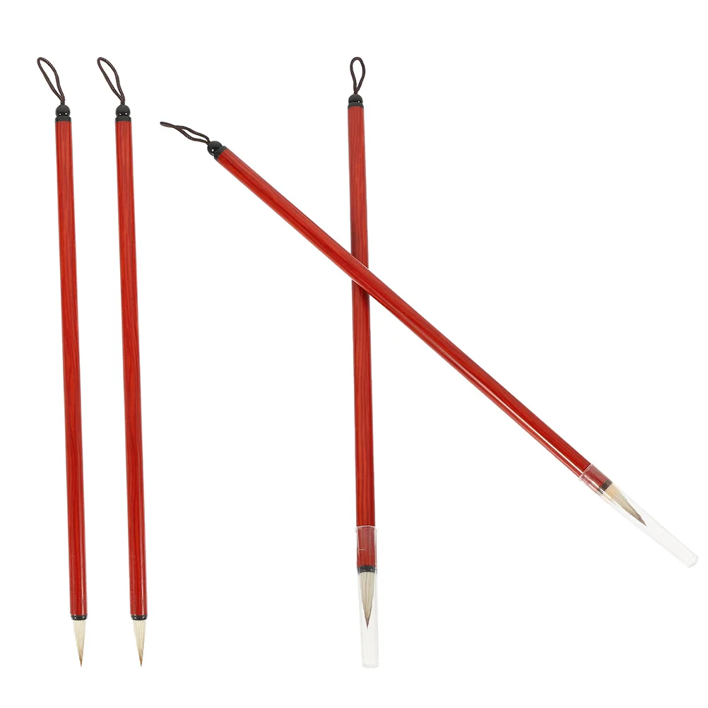 4 pçs pequeno script caligrafia escova caneta ponta fina para pintura a tinta chinesa escrita arte iniciantes prática conjunto caligrafia