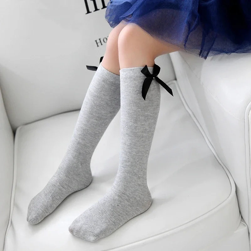 Spring Autumn Girls Socks Fashion Casual Cotton Knee High Socks Baby Kids Princess Long Knee Sock Striped School Sports Socks