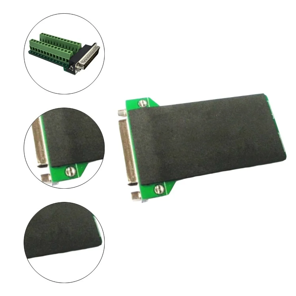 DB25 male to terminal block adapter 25pin connector nut type DB25G201 insulated base clear labeling and copper pins
