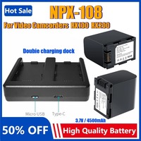 4500mAh NPX-108 Camera Battery Pack&Dual Charger for Video Camcorders RX100 RX200 Rechargeable Battery Li-ion Batteries Bateria