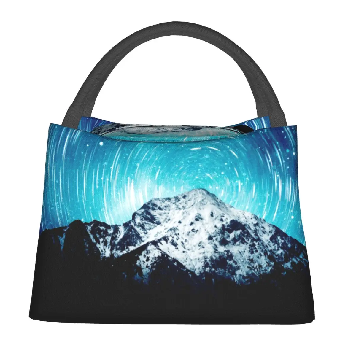 

Mountain Print Lunch Bag Nature Galaxy Portable Lunch Box Adult Travel Custom Cooler Bag Aesthetic Oxford Tote Food Bags