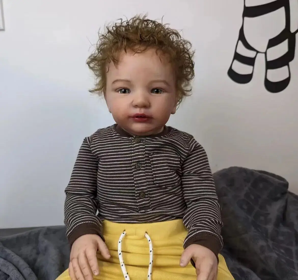 30" Vito Already Finished Reborn Baby Doll Hand-Rooted Hair Realistic Toddler Boy Toy