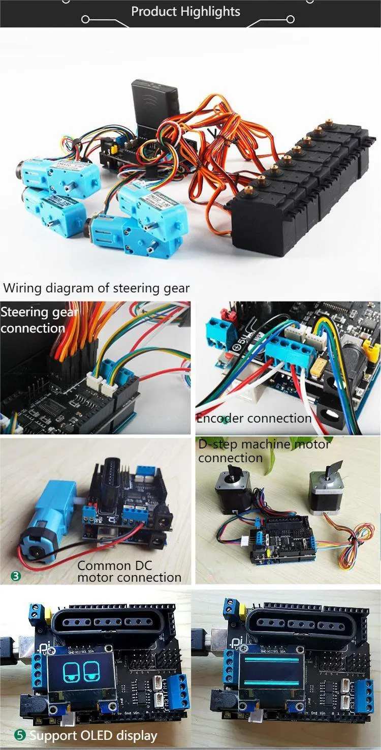 PS2 Joystick Shield Board 5–12 V mit 4 Kanälen Motoren und 8 Kanälen Servos Programmierbarer Roboter für Arduino Roboterauto Roboterarm – Detail 8
