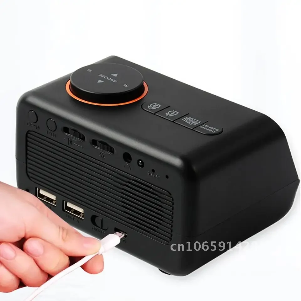 Led Digital Alarm Clock Fm Function Dimming Meter Radio With Rechargeable Snooze Temperature Humidity