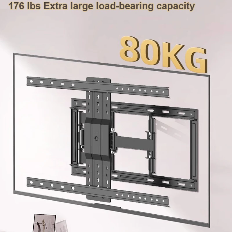 TV Wall Mount for 32-90 Inch TV,TV Mount with Swivel and Tilt,Full Motion TV Bracket with Articulating Dual Arms VESA 800X600 mm