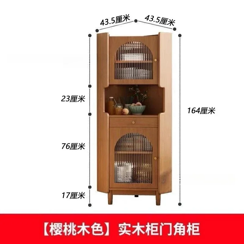 غرفة معيشة، خشب متين، خزانة زاوية، جانب طعام، مثلث، خشب كرز، متعدد الوظائف، تخزين #5