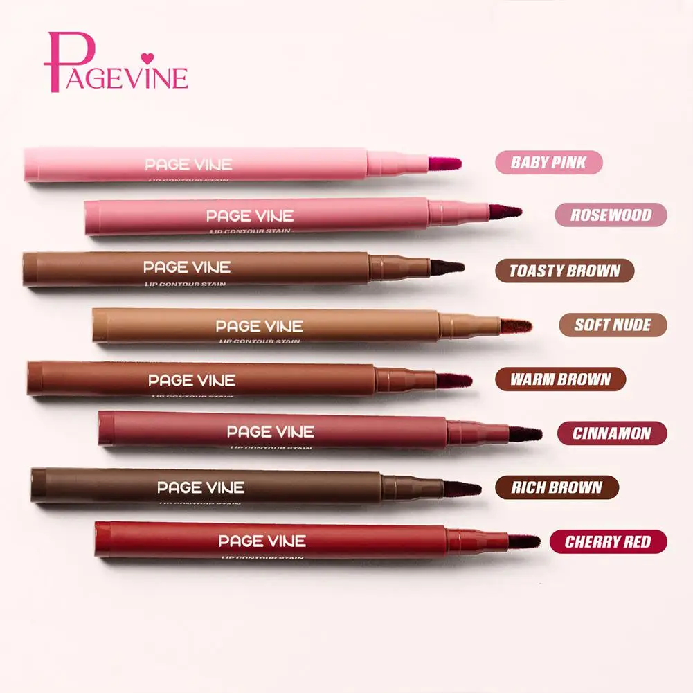 PAGE VINE Lip Liner LongLasting Waterproof Highly Pigmented Long-lasting Color Creates 3D Plump Lips Defining Makeup image 5