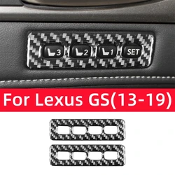 For Lexus GS 2013-2019 Interior Accessories Carbon Fiber Car Seat Memory Control Button Decoration Frame Trim Cover Stickers