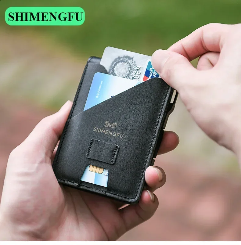 

Новый металлический держатель для кредитных карт с RFID-защитой, минималистичный кошелек в стиле нормкор, мужской картхолдер, деловой подарок