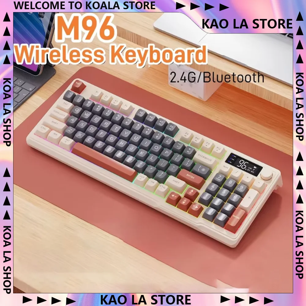 

Ziyoulang M96 Gaming Keyboard Electronic Screen Multi-Device Connection Wireless Bluetooth Keyboard Electric Quantity Display