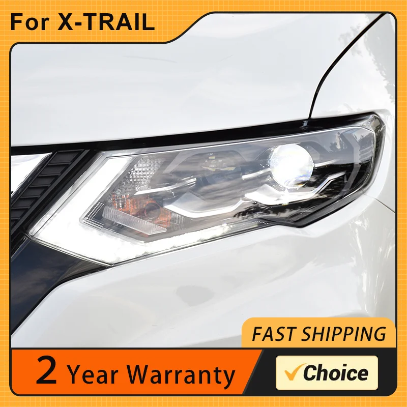 Car Lights for Nissan X-Trail LED Headlight 2017-2021 XTrail Head Lamp Drl Dynamic Signal Projector Lens Automotive Accessories