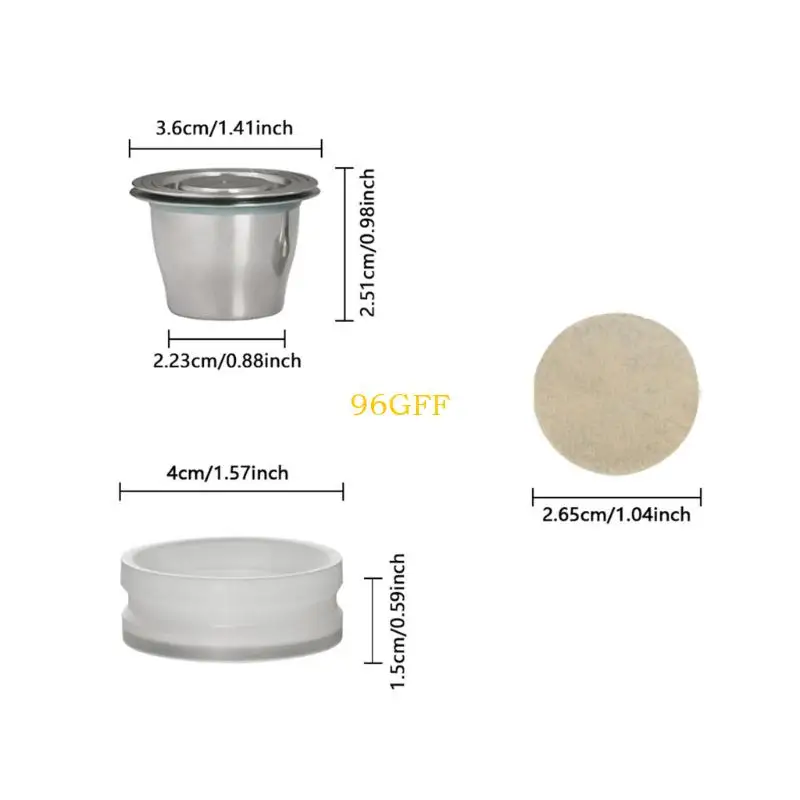 96GF Multifuntional Coffee Pods Brewing Filters Dosing Tool Stainless Steel and Plastic Texture for Coffee Enthusiasts