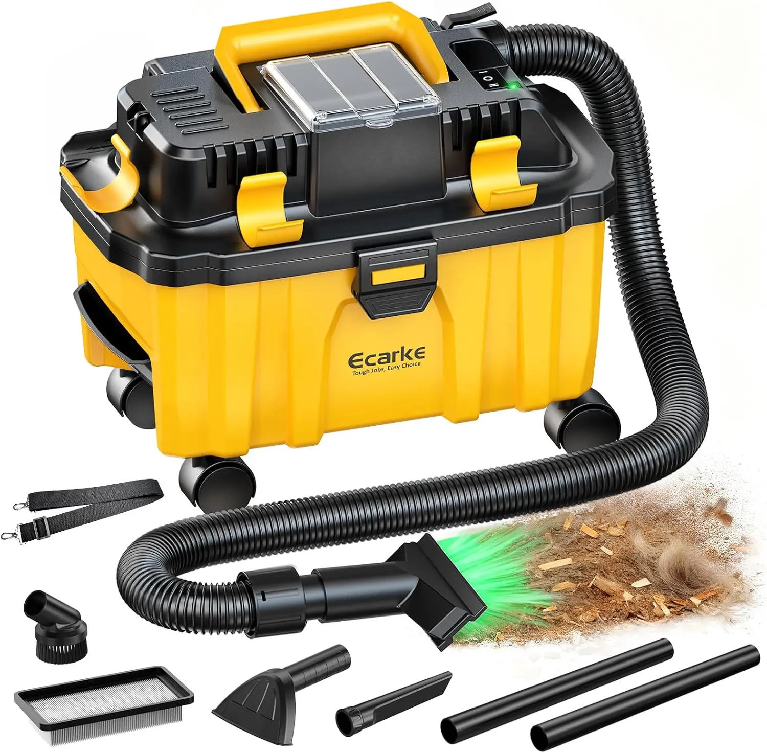 

2.5 Gal Cordless Wet Dry Vacuum, 3-in-1 Shop Vac with Washable HEPA Filter & Brushless Motor, 15KPa Suction