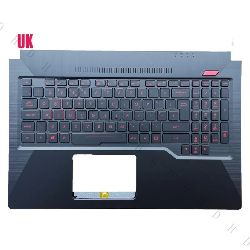 B+15.6'' New UK Palmrest Backlit Keyboard For Asus FX63V FX63VM FX63VD FZ63VM FZ63VD ZX63VD Laptop