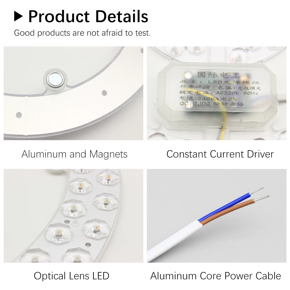 Ceiling Lamp LED Panel 220V Dimmable LED Module 96W Replacement LED Light Panel Board Round Module Lamp For Ceiling Fan Lights