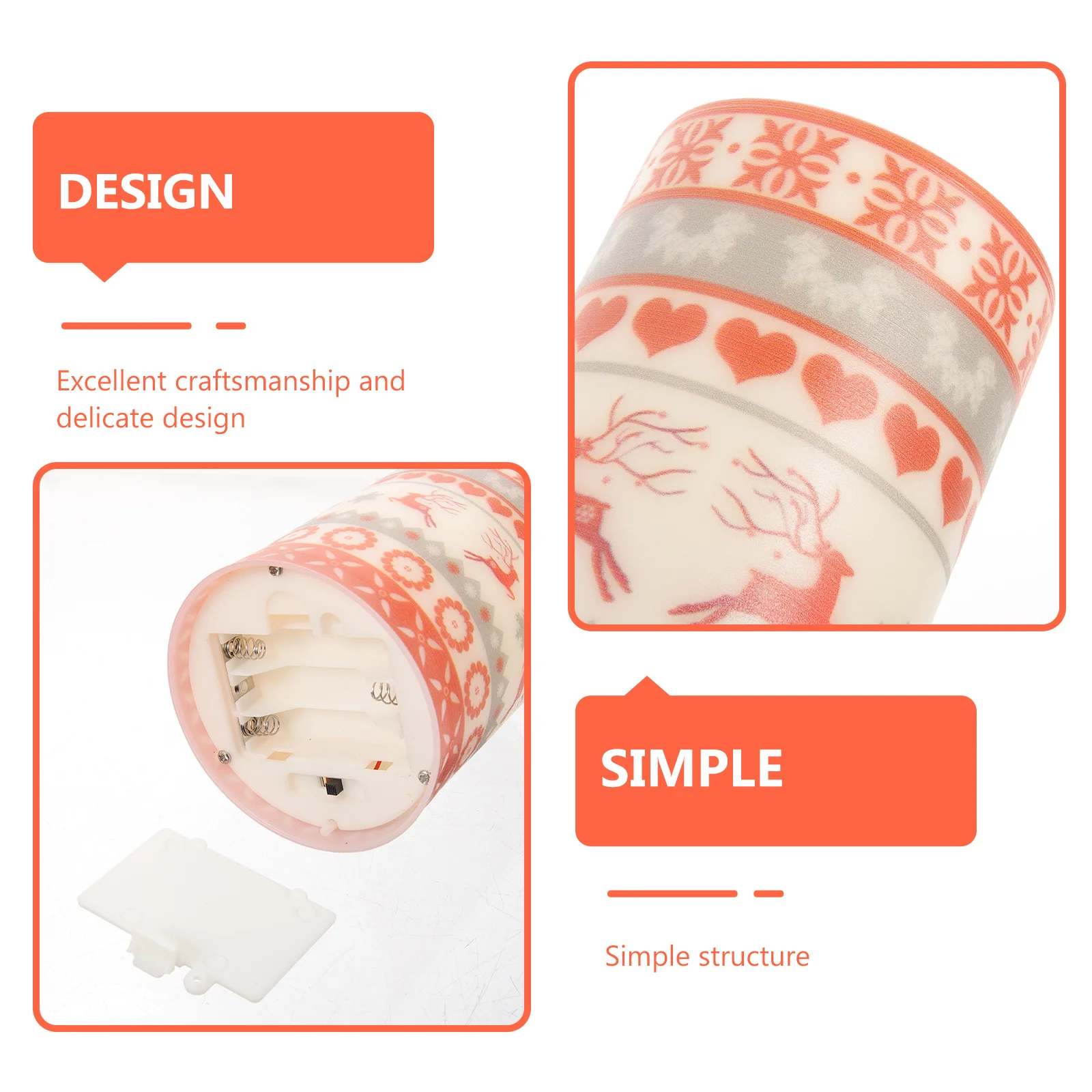 

4Pcs Christmas LED Flameless Lights Decorative Operated Night Light Party Decoration Building Lamp