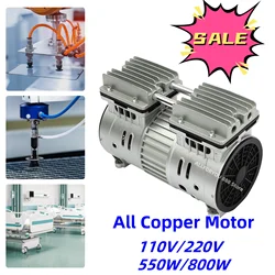 550W/800W 110V/220V Oill-free Air Pump Compressor Vacuum Pump Head Small Air Mute With All Copper Motor