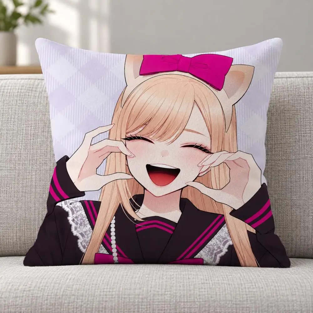 Anime Romance M-Marin Kitagawa Cushion Cover Soft Plush Decorative Sofa Bedroom Living Room Car Dorm Home Decor Gift