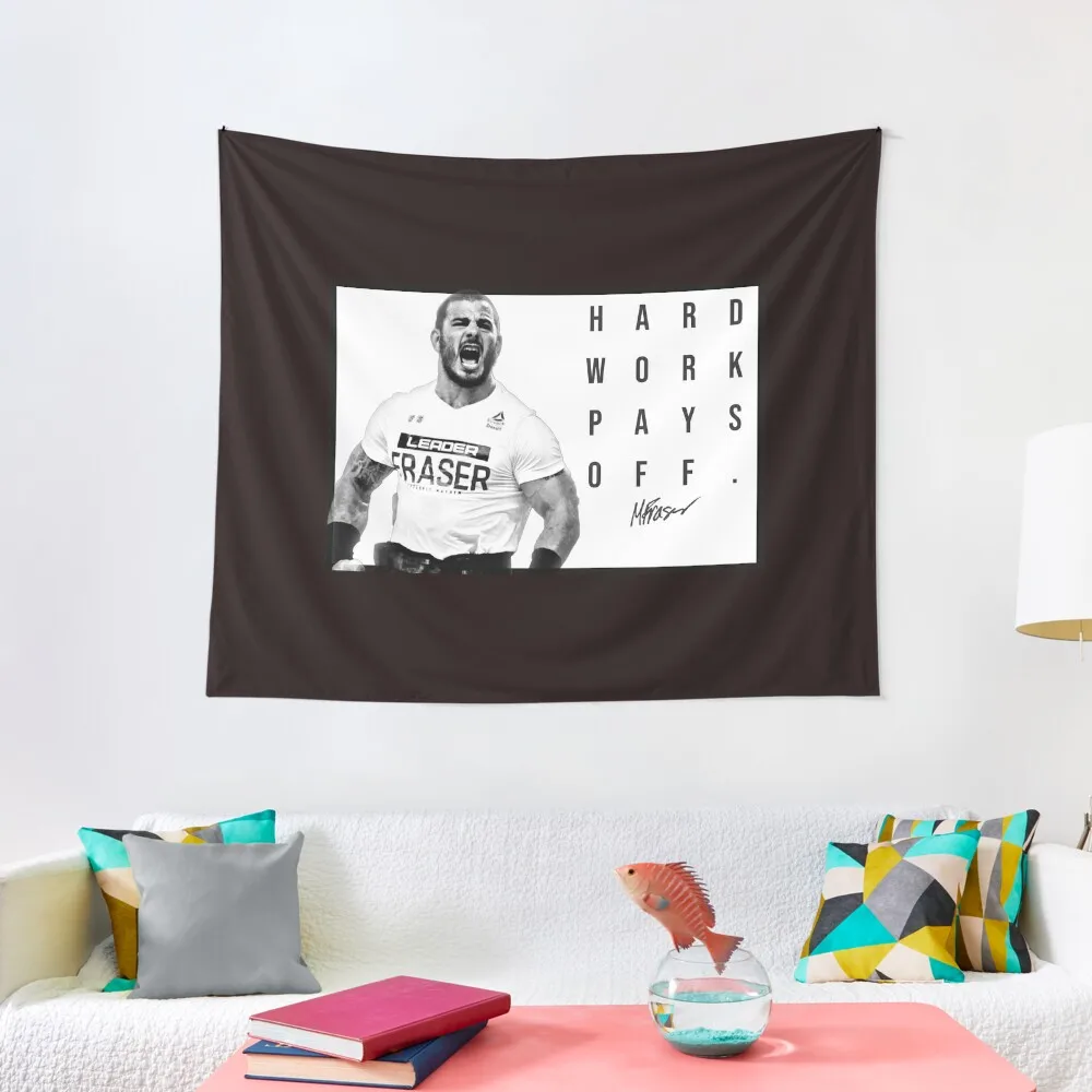 Mat Fraser - CrossFit Games - Hard Work Pays Off - New HWPO Poster - Black & White Tapestry Home Decoration