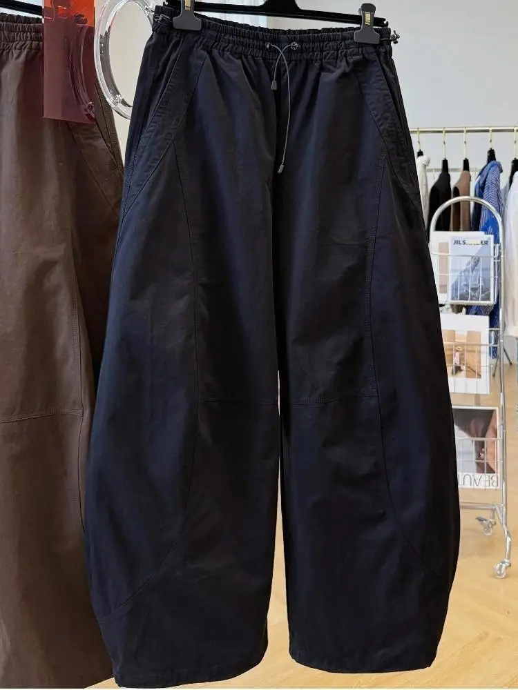 نمط جديد فضفاض نحيف ومتعدد الاستخدامات المألوف مريح واسعة الساق السراويل أزياء بسيطة السراويل النسائية