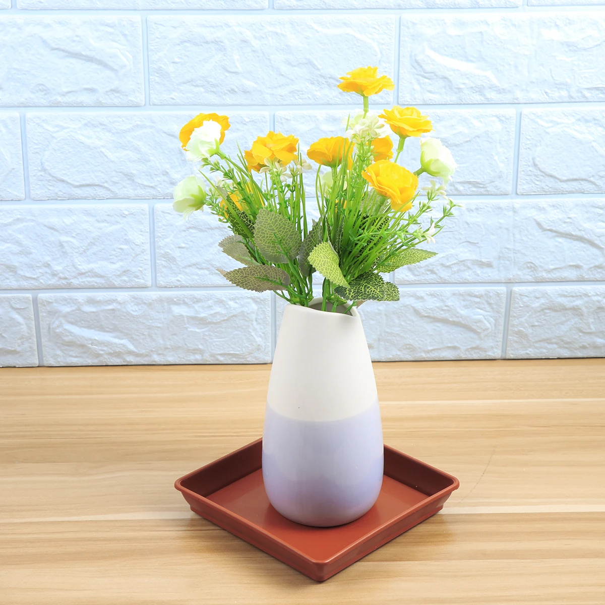 

10PCS Square Resin Plant Pots Saucers Drainage Trays for Indoor Garden Use Plastic Flowerpot Watering Accessories
