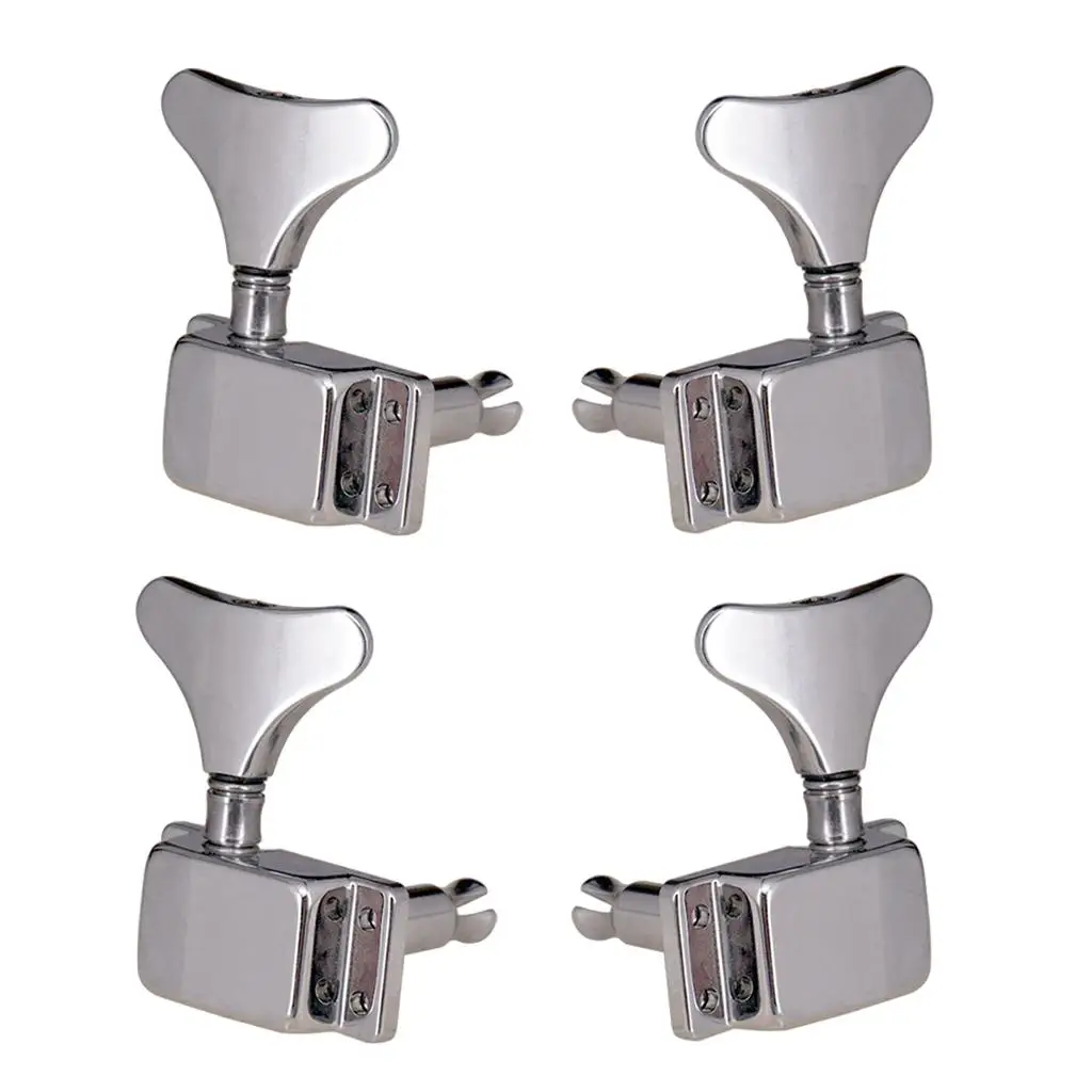 4 Piece 2R2L String Machine Heads Durable Semi-Closed Gear for Electric Bass