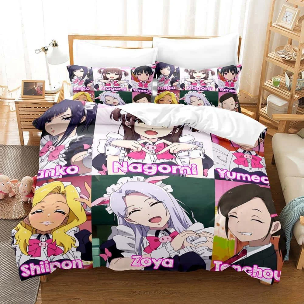 

3d Printing Kawaii Anime Akiba Maid War Bedding Set Single Twin Full Queen King Size Bed Set Adult Kid Bedroom Duvet cover Sets