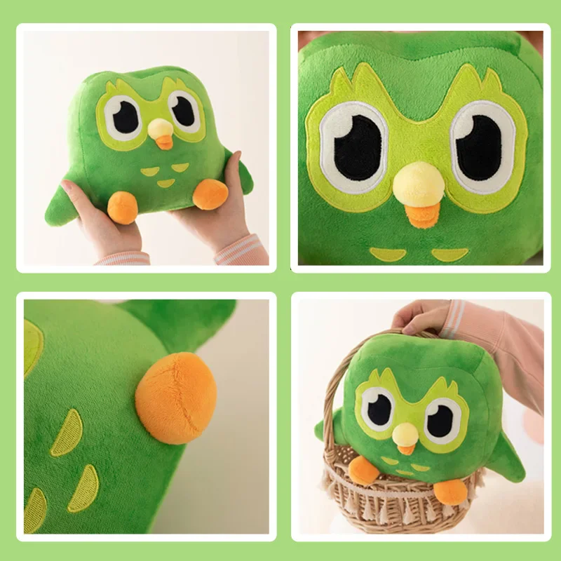 Green Owl Plush Toy Soft Stuffed Chubby Owl Plushie Cute Cartoon Animal Doll Pillow Room Decoration Gift Toy for Kid Baby Adult