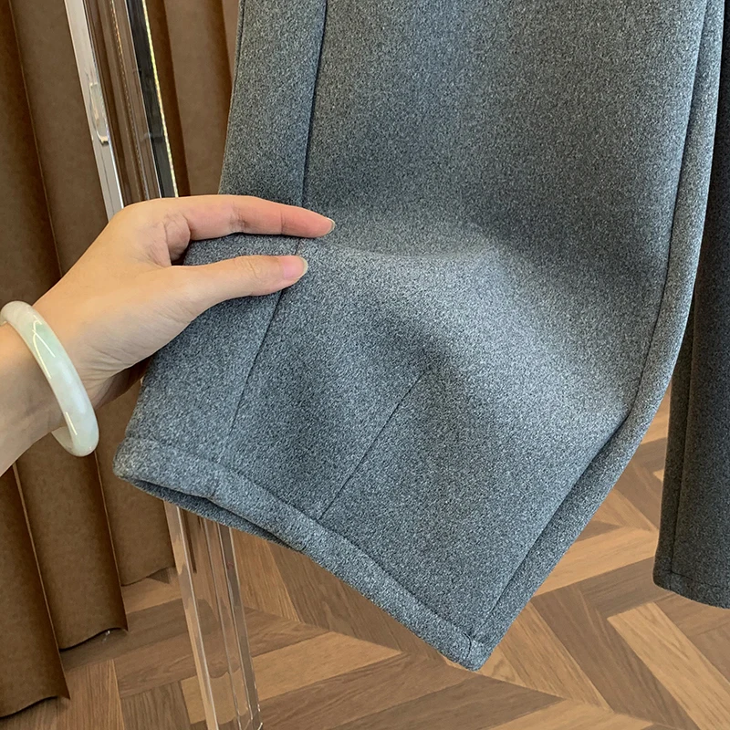 ay Fce 裏地付きカジュアルパンツ レディース 秋冬新作 大きいサイズ ゴムウエスト ドローストリング ワイドレッグ ロングパンツ