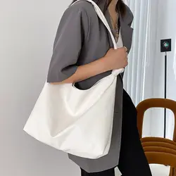 Women Large Capacity Fashion Shoulder Bags Female Tote Bags PU Leather Handbag Simple Shopping Bag