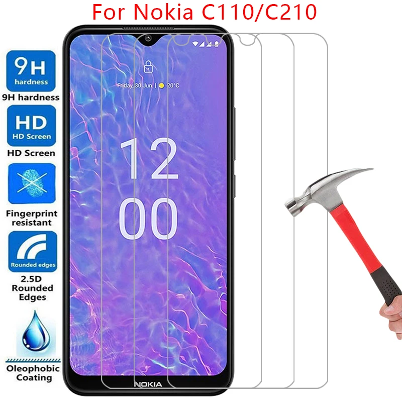 tempered glass screen protector case for nokia c110 c210 cover on nokiac110 nokiac210 c 110 210 110c 210c phone coque 360 noki