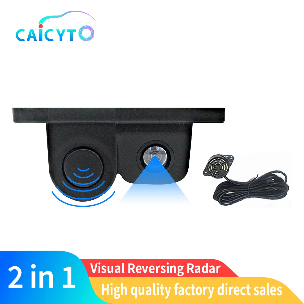 Parking Assistant System Waterproof 170°Radar Detector Sensor2in1 Sound Alarm Car Reverse Backup Rear View Camera Night Vision