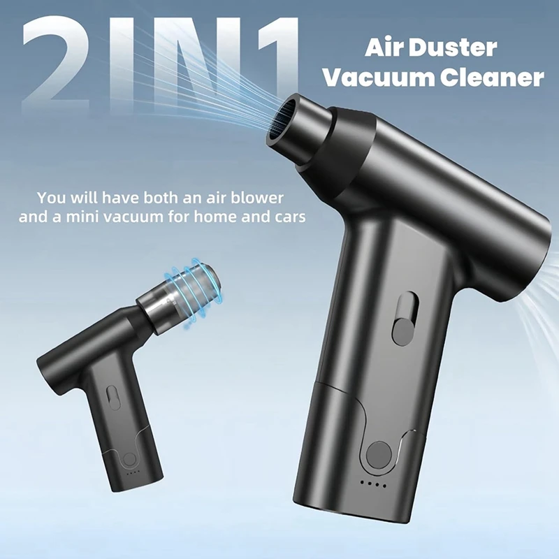 Compressed Air Duster 11000RPM Portable Air Blower And Mini Cordless Vacuum Cleaner For Car Home Keyboard Computer