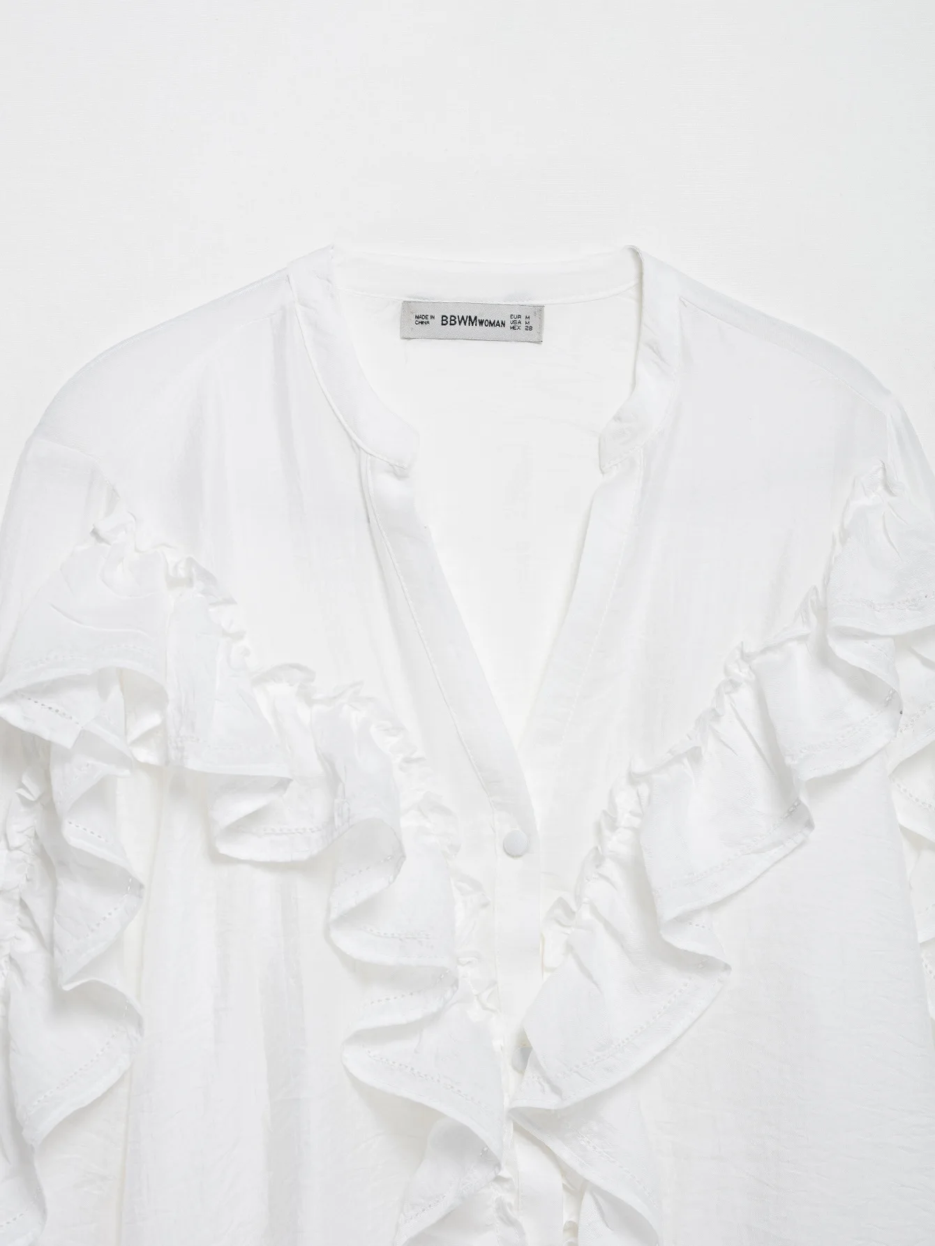 Nowa moda damska europejski styl amerykański bluzka w jednolitym kolorze na co dzień wiosenna pionowa koronkowa warstwowa dekoracyjna koszula Top