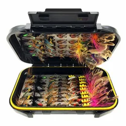 Fly Fishing Flies Kit, 40-72Pcs Handmade Artificial Fly Flies Baits Lures with Dry/Wet Flies, Fishing For Trout Bass Baits Lure