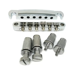 Electric Guitar Rollers Saddle Bridge Tune O-Matic Tailpiece Set for Les Electric Guitar Replacement Parts 69HD