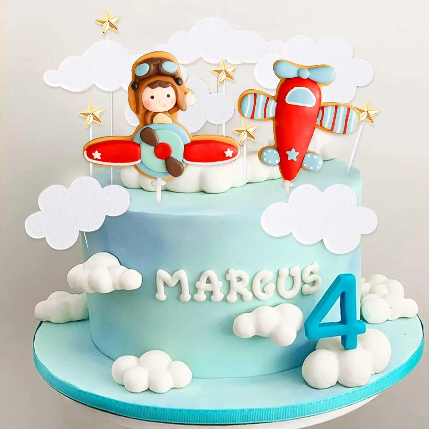 13 Stück Flugzeug-Kuchenaufsatz für Zeitfliegen 1., Flugzeug-Themen-Dekorationen für Geburtstags-Babyparty – Detail 4
