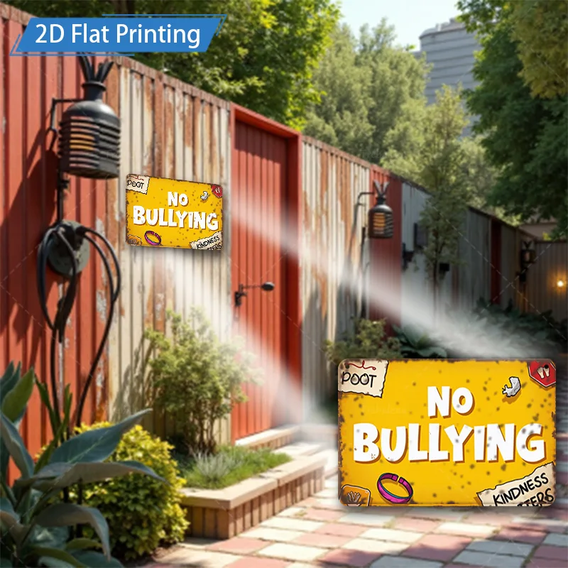 [2D FLAT] 1 قطعة علامة معدنية، 8 × 12 بوصة لافتة معدنية غير منتفخة 2D طباعة مسطحة ديكور