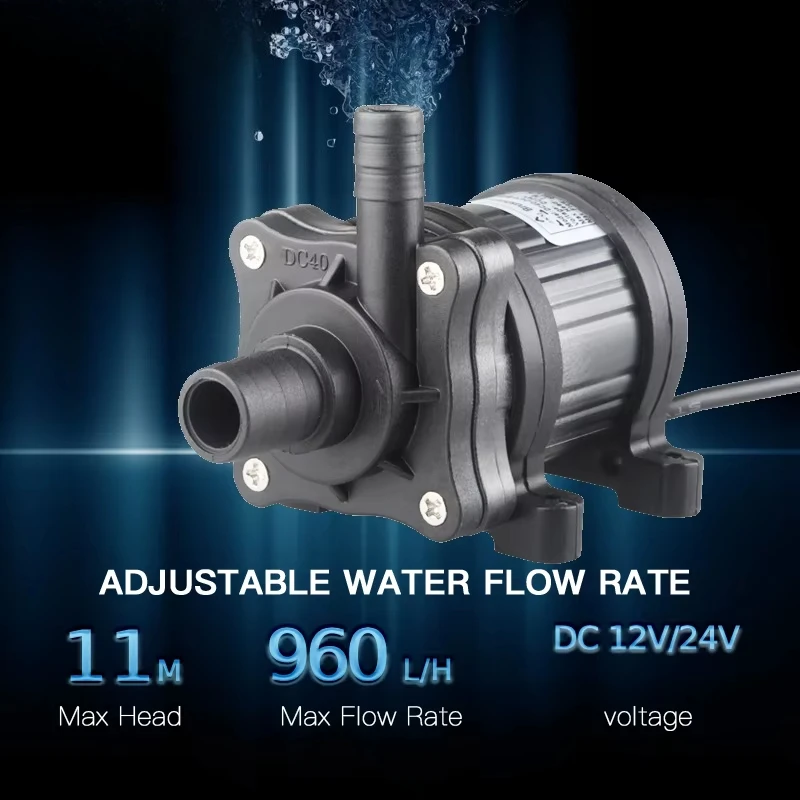 WP-DC40 Series 6M 960L/H DC12V/24v Brushless Micro Submersible Pump for Hydroponic Pump or Pump Agriculture