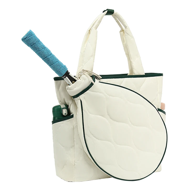 Women Tennis Racquet Tote Bag Large Capacity Nylon Badminton Squash Pickleball Padel Sport Bag Portable Tennis Handbag Accessory