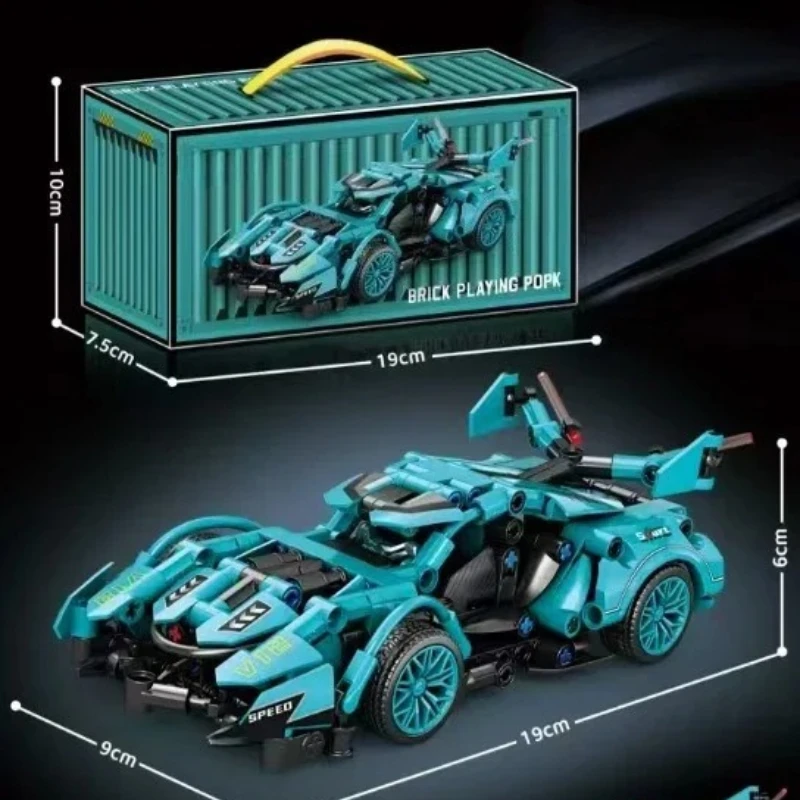 حار جديد التقنية اللبنات الصغيرة سباق السيارات الرياضة سرعة مركبة نموذج مدينة الميكانيكية سوبر الطوب لغز لعب الكبار هدية #2