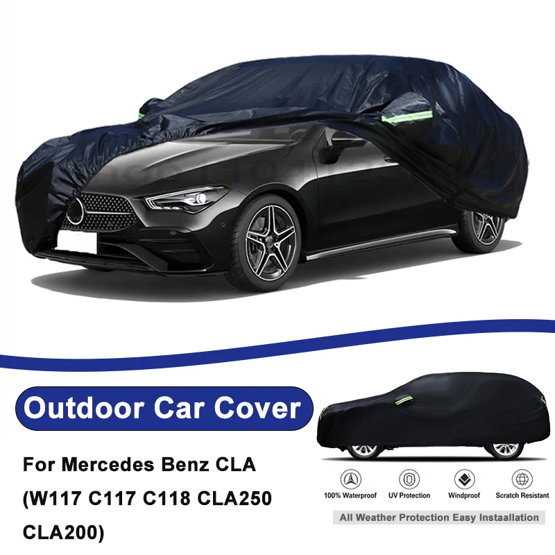 

Outdoor Full Car Cover For Benz CLA W117 C117 C118 CLA200 with Reflective Strips Waterproof Snowproof Dustproof UV Protection